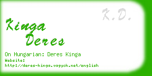 kinga deres business card